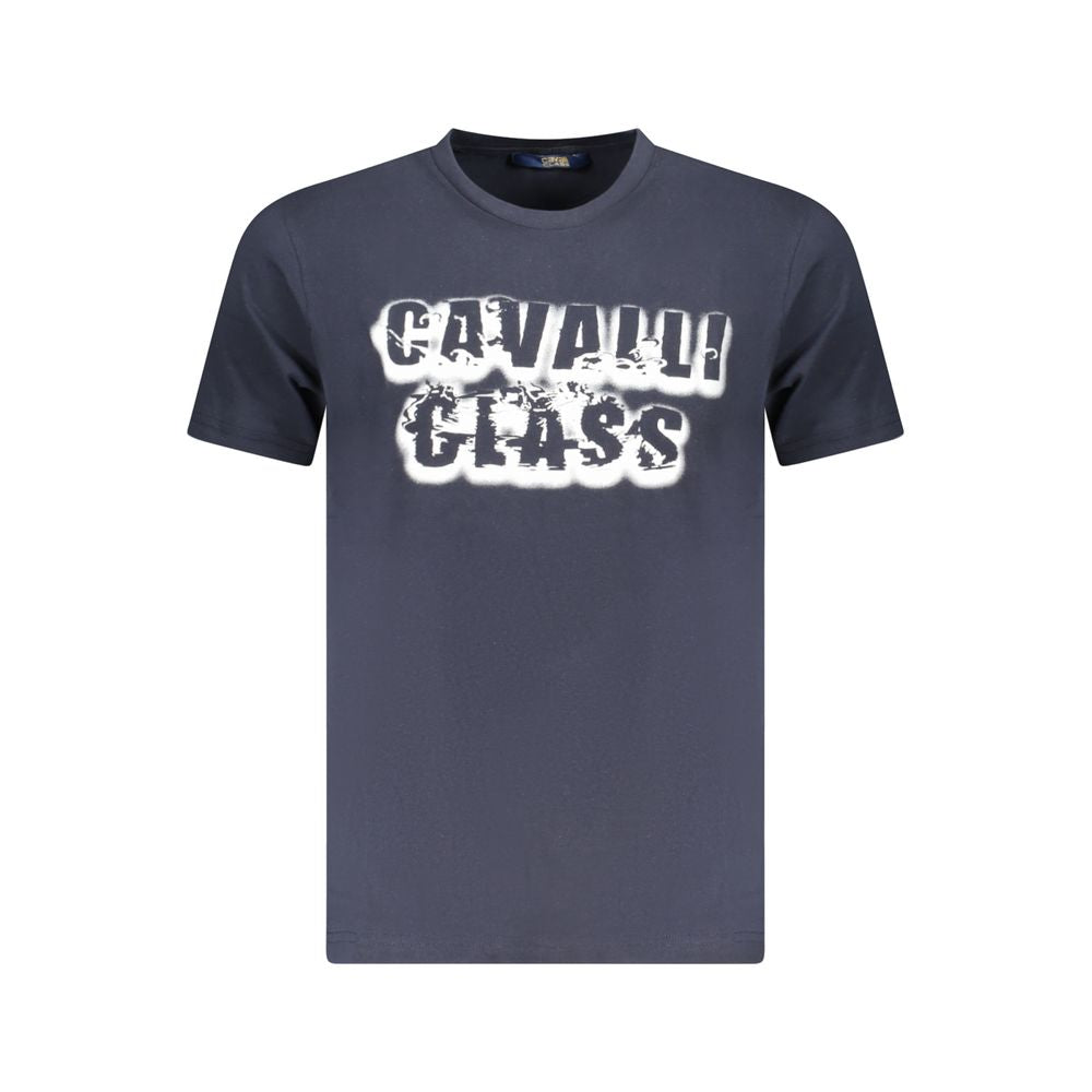 Blue Cotton Men T-Shirt