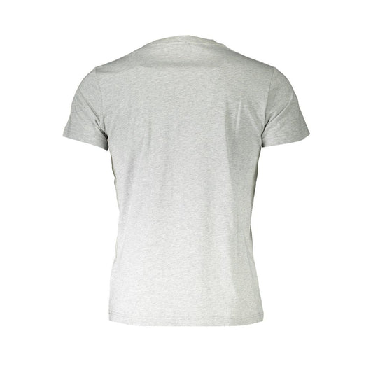 Gray Cotton Men Short-Sleeve T-Shirt