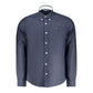 Blue Cotton Men Shirt