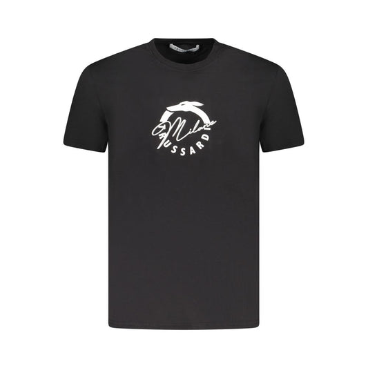 Black Cotton Men T-Shirt
