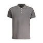 Gray Cotton Men Polo Shirt