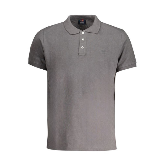 Gray Cotton Men Polo Shirt