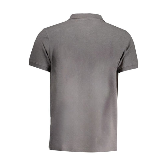 Gray Cotton Men Polo Shirt