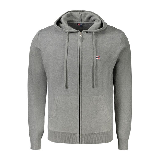 Gray Polyester Men Cardigan