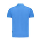 Blue Cotton Men Polo Shirt
