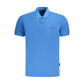 Blue Cotton Men Polo Shirt