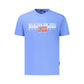 Blue Cotton Men T-Shirt