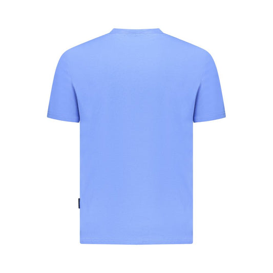 Blue Cotton Men T-Shirt