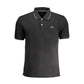 Black Cotton Men Polo Shirt