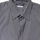 Black White Striped GOLD Formal Dress Shirt