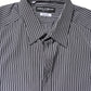 Black White Striped GOLD Formal Dress Shirt