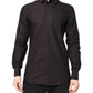 Maroon Jacquard Cotton GOLD Men Dress Shirt