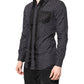Black Polka Dot Long Sleeves Gold Formal Shirt