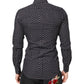 Black Polka Dot Long Sleeves Gold Formal Shirt