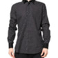 Black Polka Dot Cotton Formal Dress Shirt