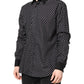 Black Polka Dot Cotton Formal Dress Shirt