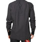 Black Polka Dot Cotton Formal Dress Shirt