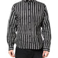 Black White Striped Cotton Dress Shirt