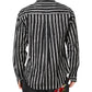 Black White Striped Cotton Dress Shirt