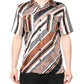 Multicolor Striped Silk Short Sleeves Shirt