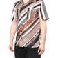 Multicolor Striped Silk Short Sleeves Shirt