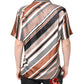Multicolor Striped Silk Short Sleeves Shirt