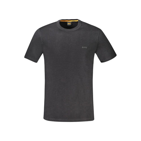 Black Cotton Men T-Shirt
