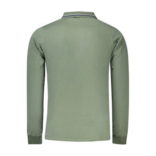 Green Cotton Men Polo Shirt
