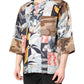 Multicolor Patchwork Short Sleeves Shirt