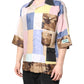 Multicolor Patchwork Short Sleeve Shirt