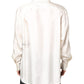 Ivory Silk Long Sleeves Men Casual Shirt