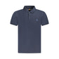 Blue Cotton Men Polo Shirt