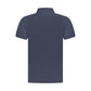 Blue Cotton Men Polo Shirt