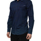 Blue Cotton GOLD Long Sleeves Casual Shirt