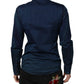 Blue Cotton GOLD Long Sleeves Casual Shirt
