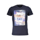 Blue Cotton Men T-Shirt