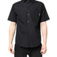 Black Printed Short Sleeves Collared Men Casual Shirt