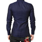 Blue GOLD Cotton Long Sleeves Men Dress Shirt