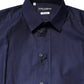 Blue GOLD Cotton Long Sleeves Men Dress Shirt