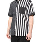 Black White Stripe Button Down Casual Shirt
