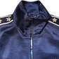 Blue Nylon Logo Patch Men Bomber Sweater