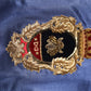 Blue Nylon Logo Patch Men Bomber Sweater