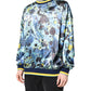 Multicolor Marble Print Men Pullover Sweater