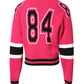 Pink Cotton Logo Print Knit Pullover Sweater