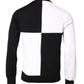 Black White Knit Logo Print Pullover Sweater