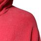 Red Cotton Knit Hooded Men Pullover Sweater