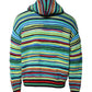 Multicolor Cotton Hooded Pullover Sweater