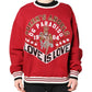 Red Sequin Knit Pullover Sweatshirt Sweater