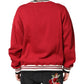 Red Sequin Knit Pullover Sweatshirt Sweater