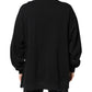 Black Cotton Logo Print Men Pullover Sweater